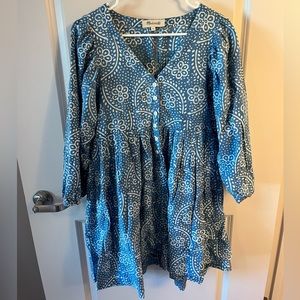 blue madewell floral dress